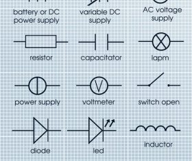 electric circuit elements vector