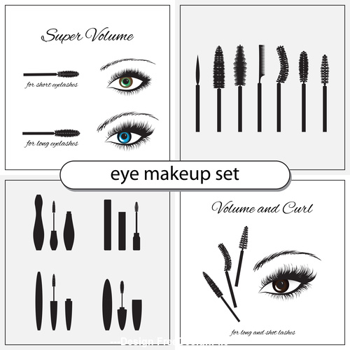 eye makeup set vector