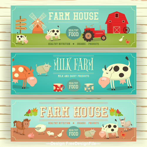 farm banners vector