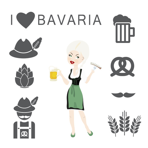 food and beer symbols vector