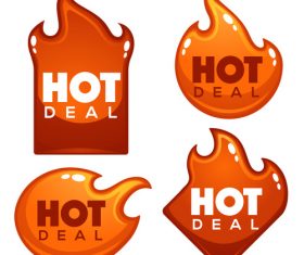 glossy hot deal vector