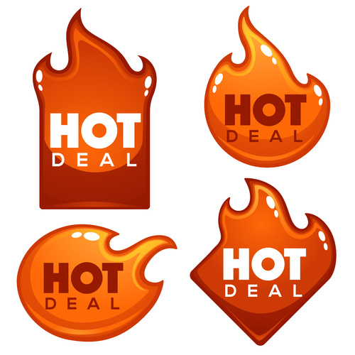 glossy hot deal vector