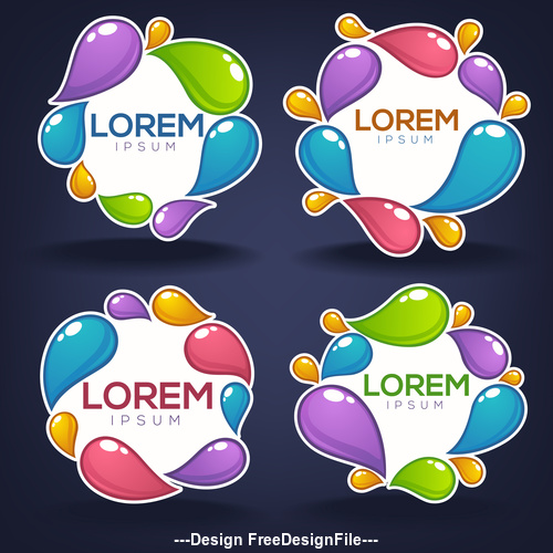 glossy stickers vector