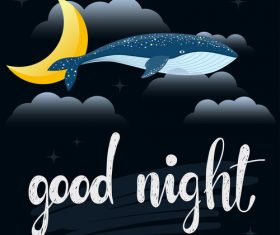 good night whale vector