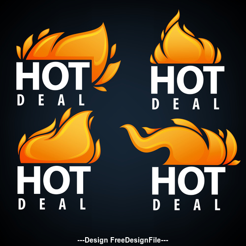hot deal emblems vector