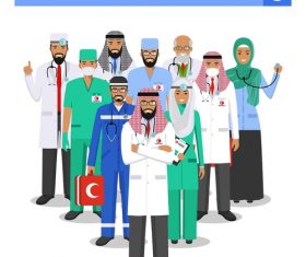 muslim medical team vector