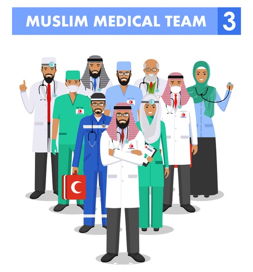muslim medical team vector