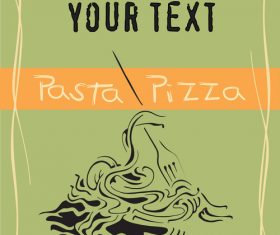 pasta pizza Green leaflet vector