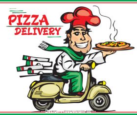 pizza delivery color vector