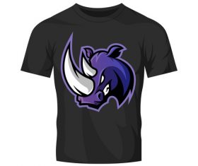 rhinos head only t-shirt black vector