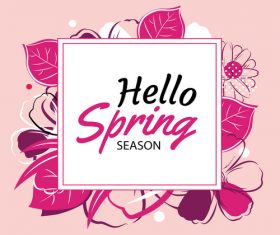 spring banner template with colorful flower vector