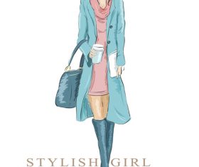 stylish girl vector