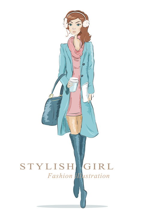 stylish girl vector