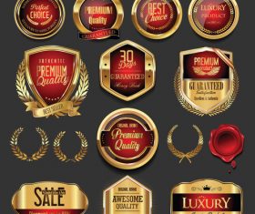 vector Golden badges and labels