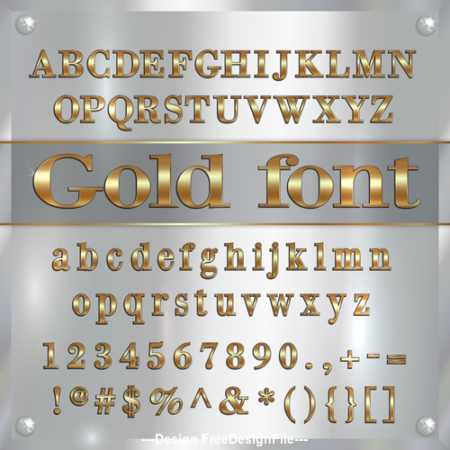 vector White background gold font