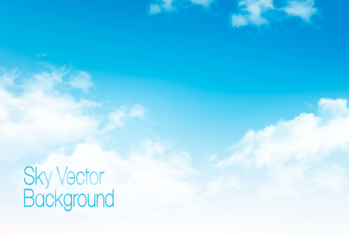 vector blue sky background with white clouds