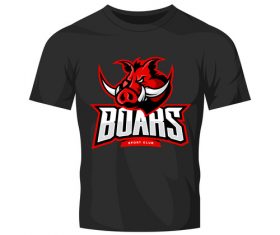 vector boars t-shirt black
