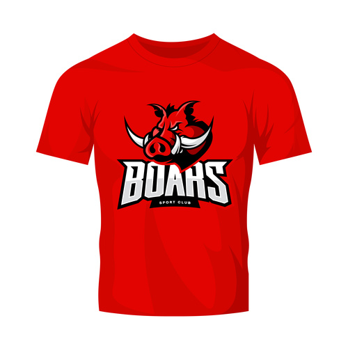 vector boars t-shirt red