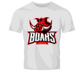 vector boars t-shirt white