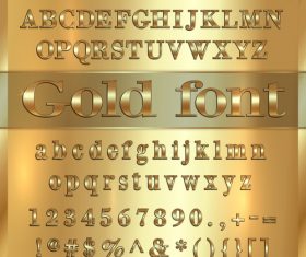 vector gold font