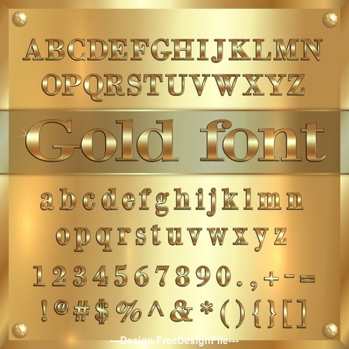 vector gold font