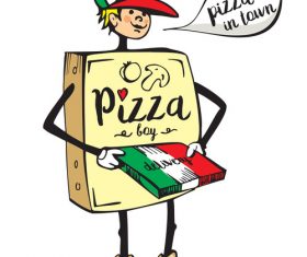 vector pizza boy
