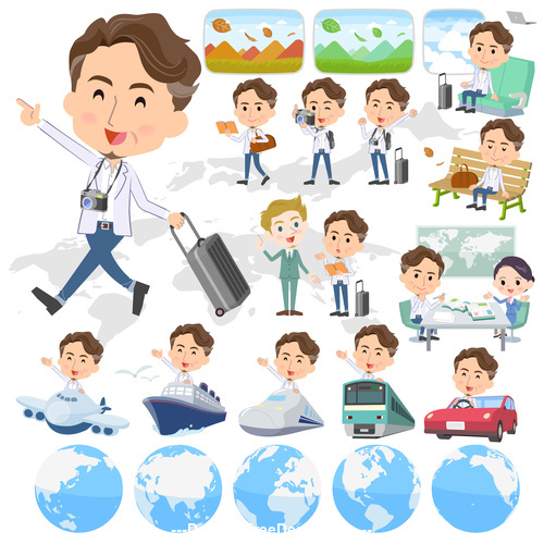 wild Middle aged man travel vector