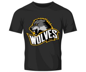 wolves t-shirt black vector