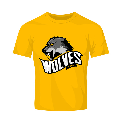 wolves t-shirt yellow vector