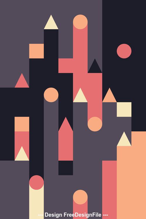 Abstract castles geometric background vector