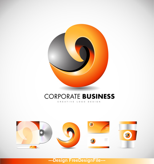 Abstract corporate logo design vector