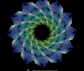 Abstract square combination flower vector illustration