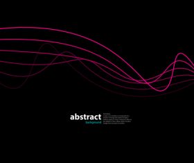 Abstract wave on black magenta background vector