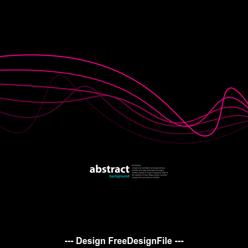 Abstract wave on black magenta background vector