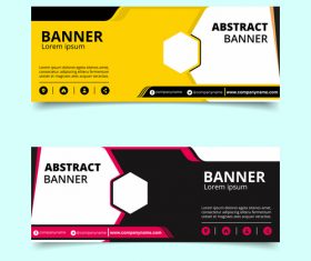 Abstract yellow and black banner template design vector