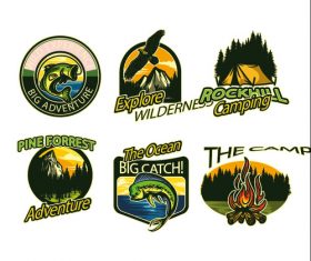 Adventure and Outdoor Activity Badges vector