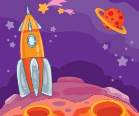 Air rocket cartoon background vector