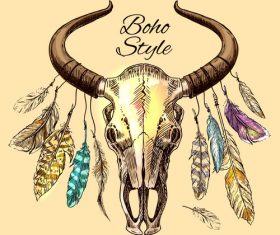 Animal skull decoration vector illustration