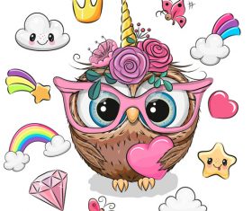 Animals cartoon 3d illustration vector