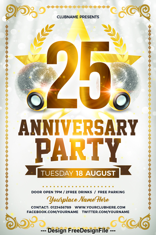 business anniversary flyer template free download photoshop
