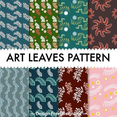 Art leaves pattern seamless background vector