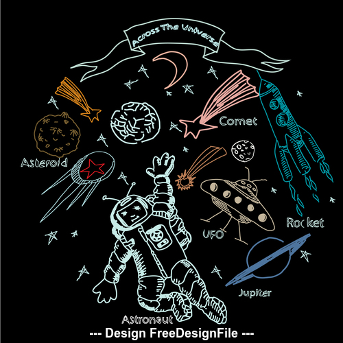 Astro illustration background vector