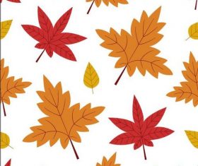 Autumn leaves seamless background vector
