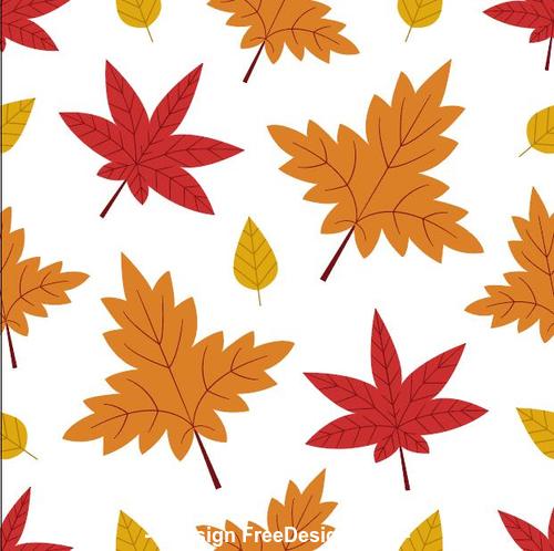 Autumn leaves seamless background vector