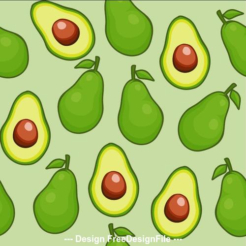 Avocado background seamless pattern vector