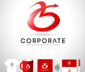 B letter icon corporate logo design vector