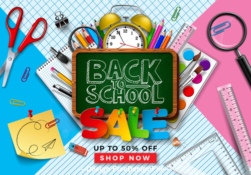 Back to school Sales background vector