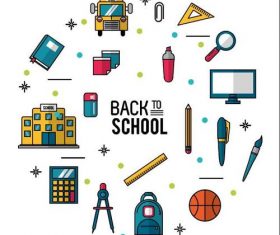 Back to school icons set vector
