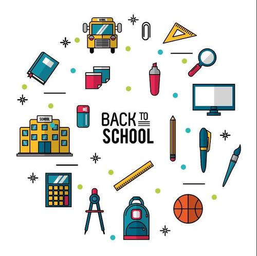 Back to school icons set vector