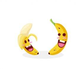 Banana funny cartoon emoticon vector